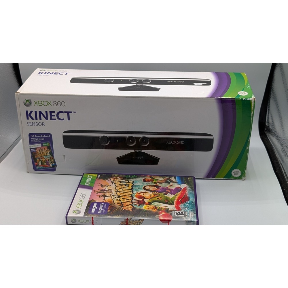 Microsoft XBOX 360 Kinect Sensor Bar with Original Box & Game